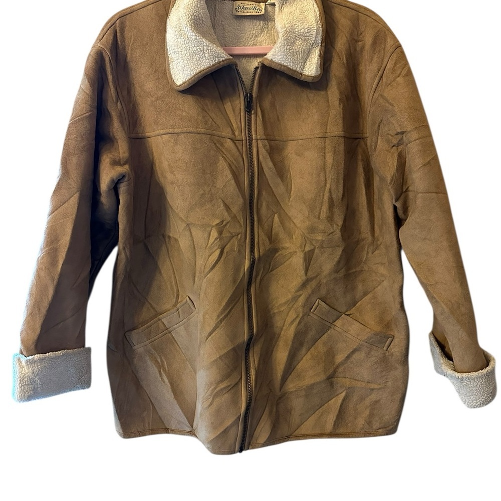 St. John's Bay Tan Teddy‎ Jacket with Cream Accents